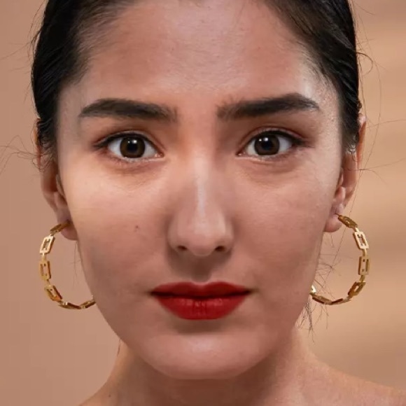 💛18K gold plated chain stud earrings - Picture 7 of 8